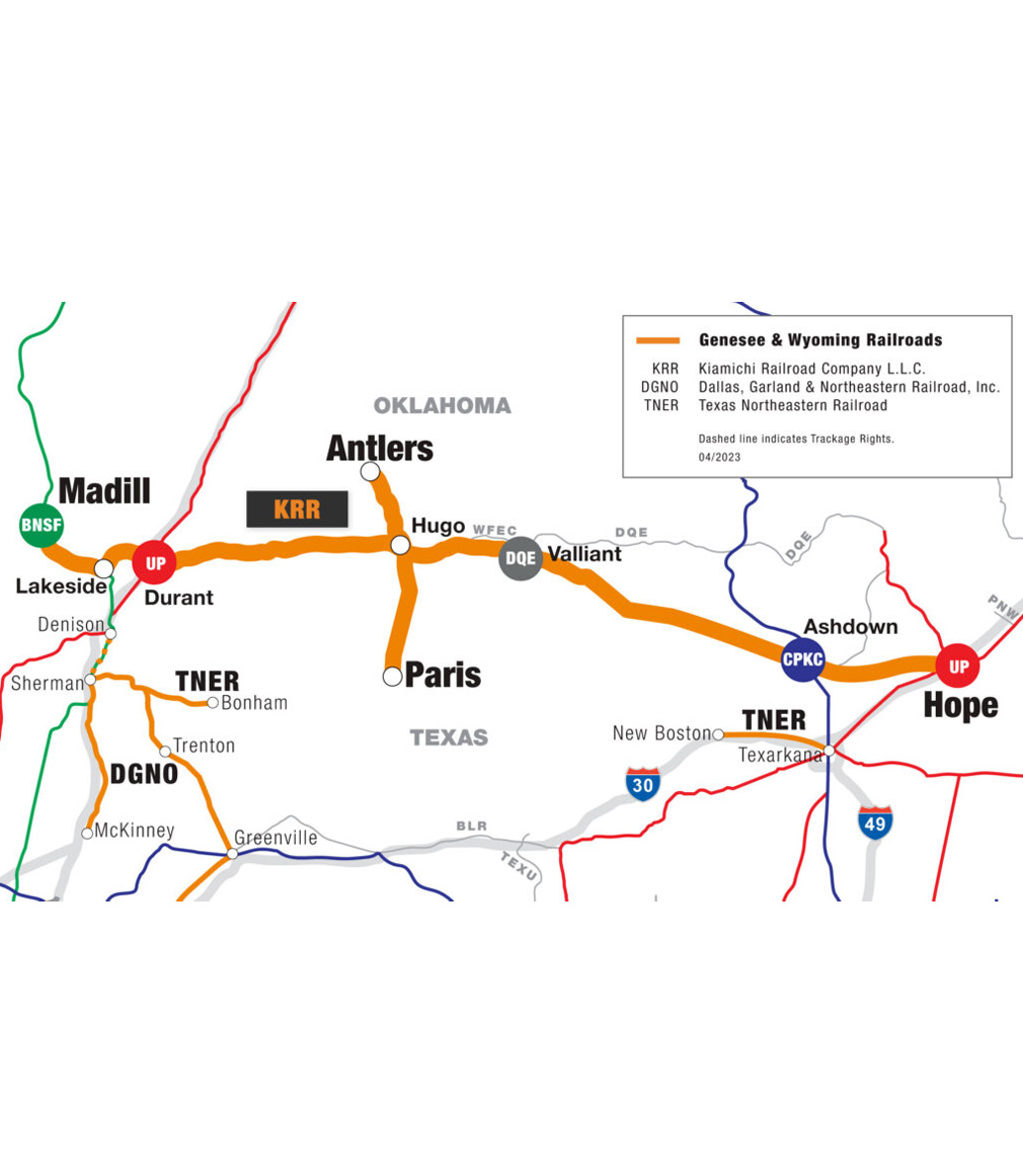 KRR railroad route map diagram