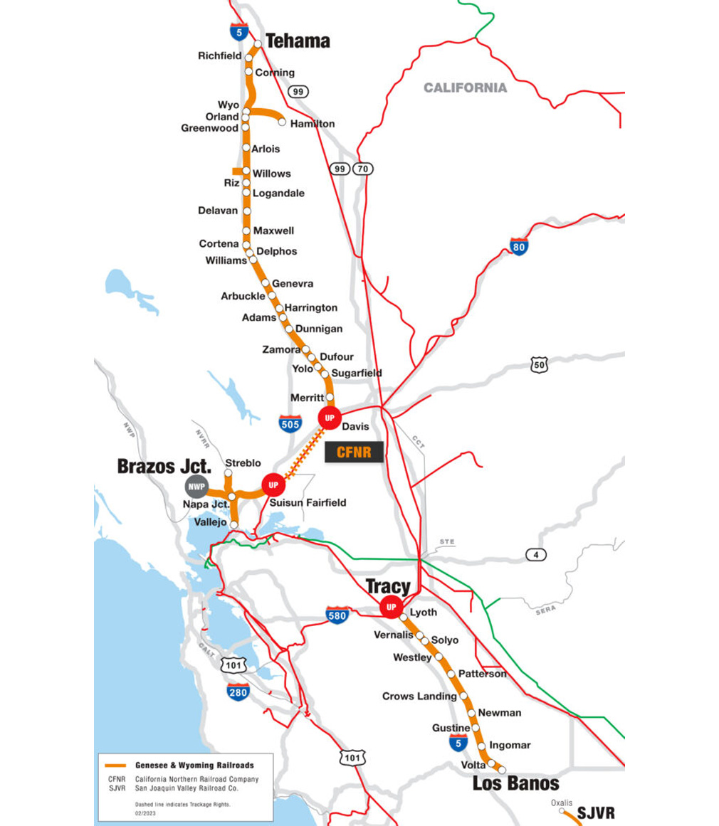 CFNR railroad route map diagram
