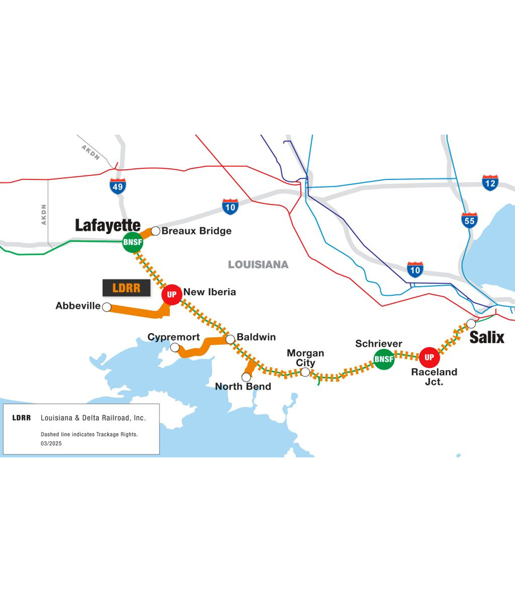 LDRR railroad route map diagram