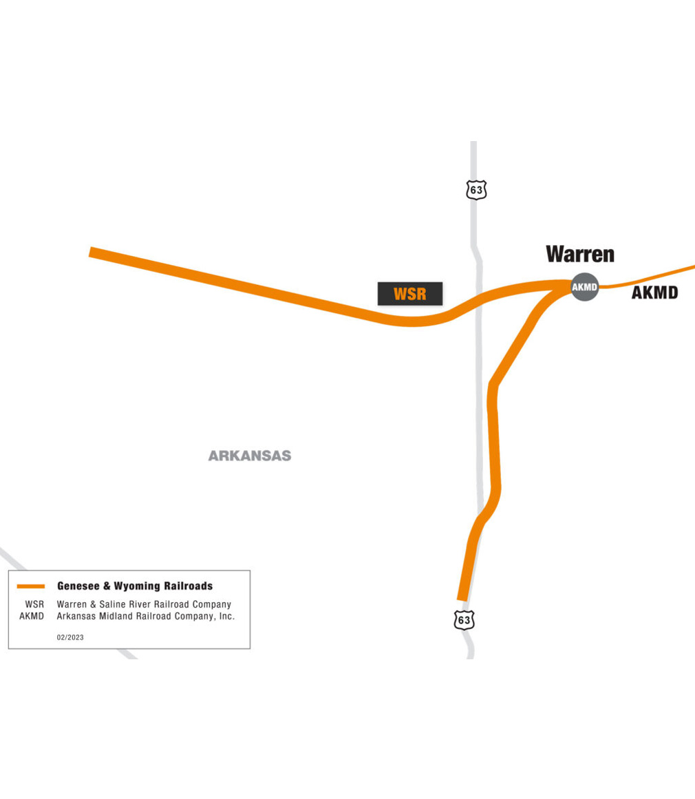 WSR railroad route map diagram