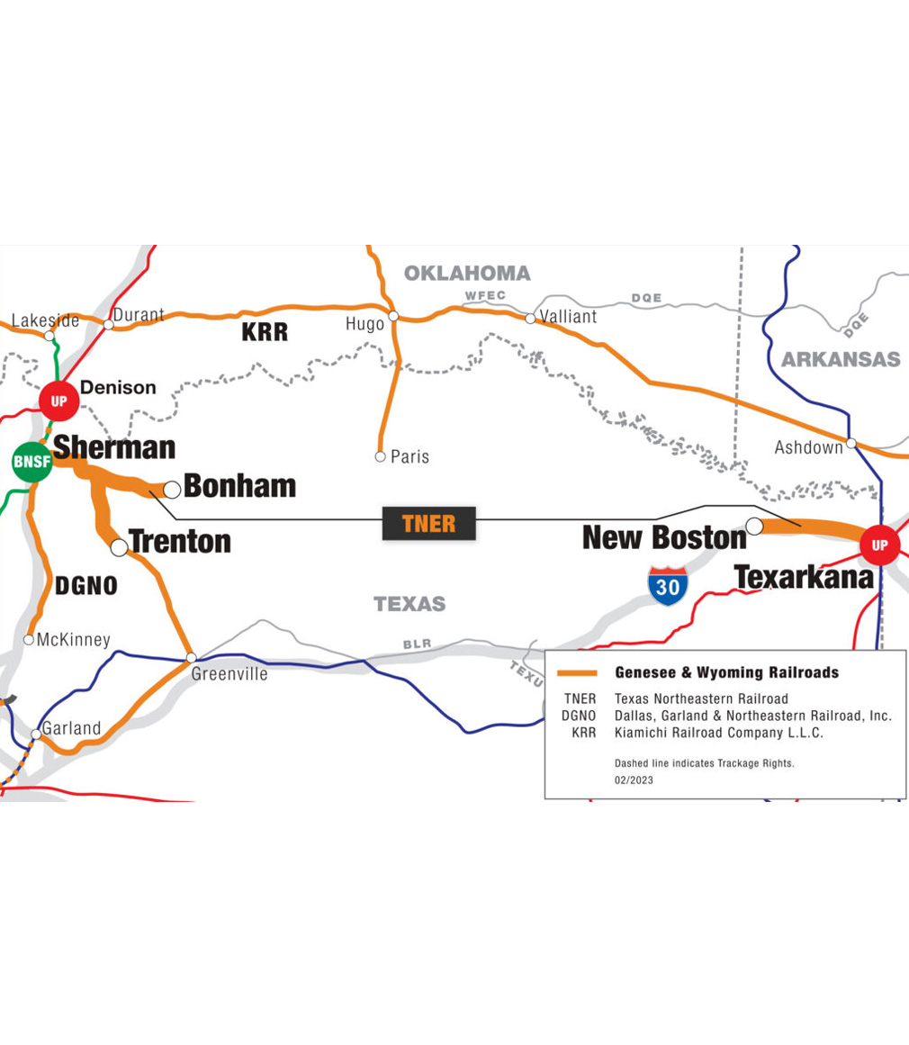 TNER railroad route map diagram