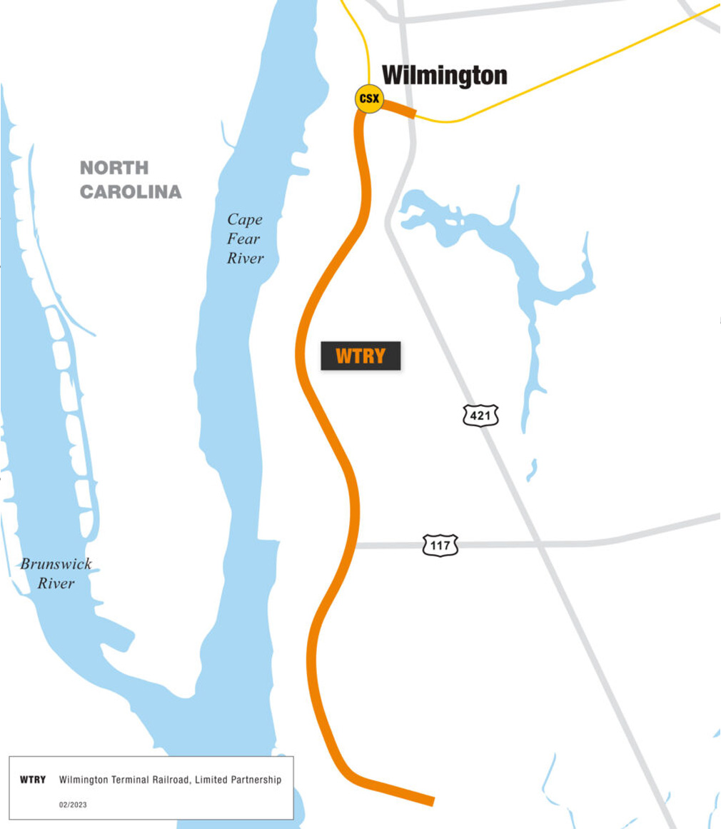 WTRY railroad route map diagram