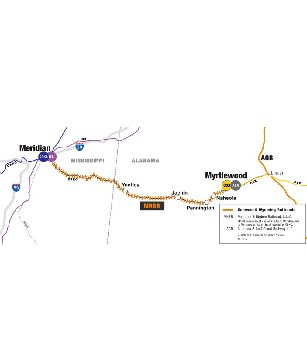 MNBR railroad route map diagram