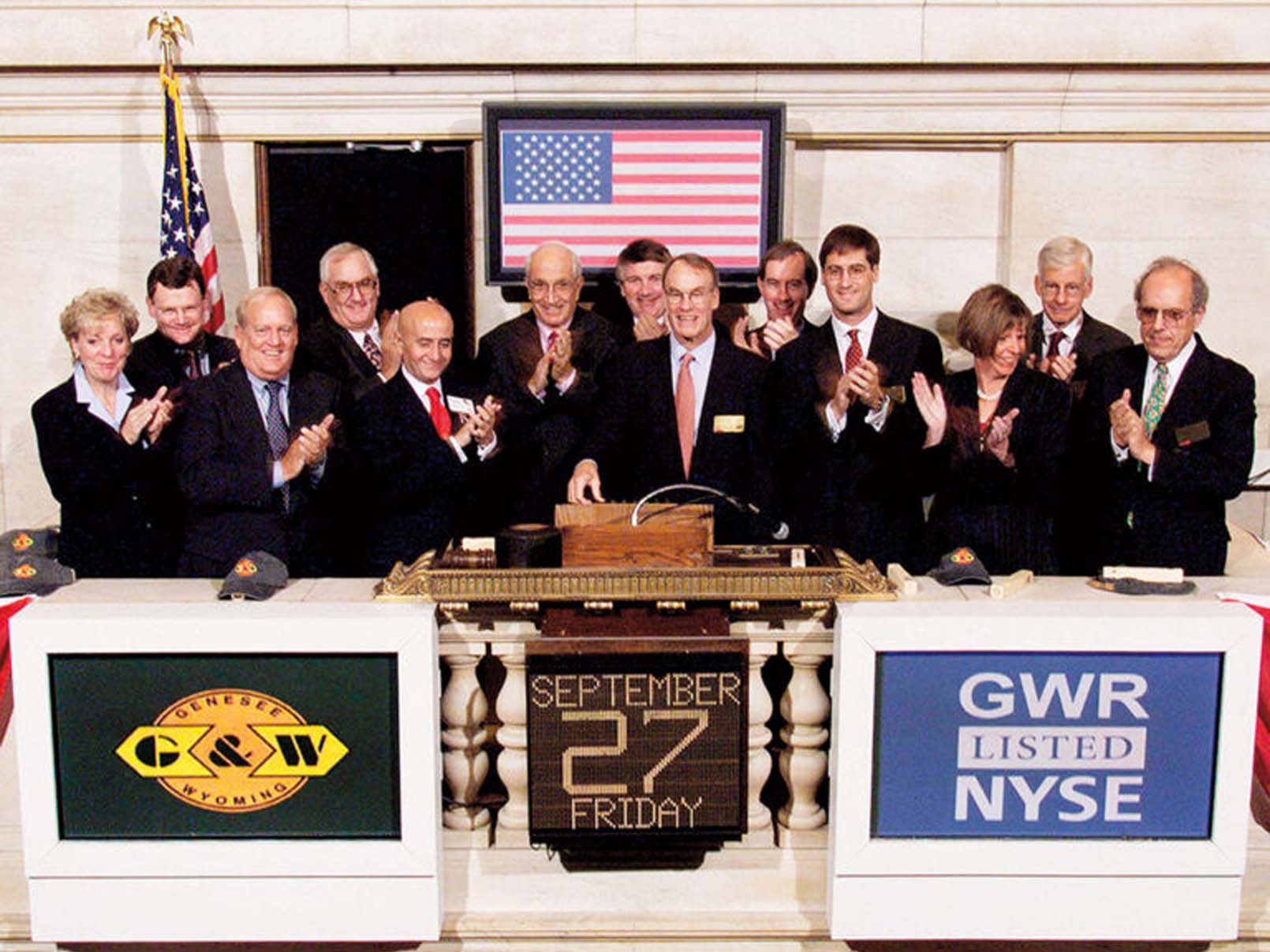 The G&W leadership team at the New York Stock Exchange on Friday, September 27
