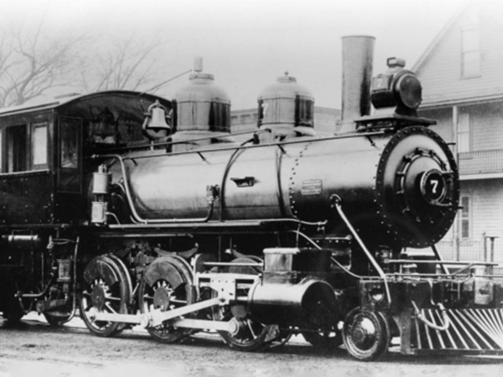 Archival black and white image of a Genesee & Wyoming train