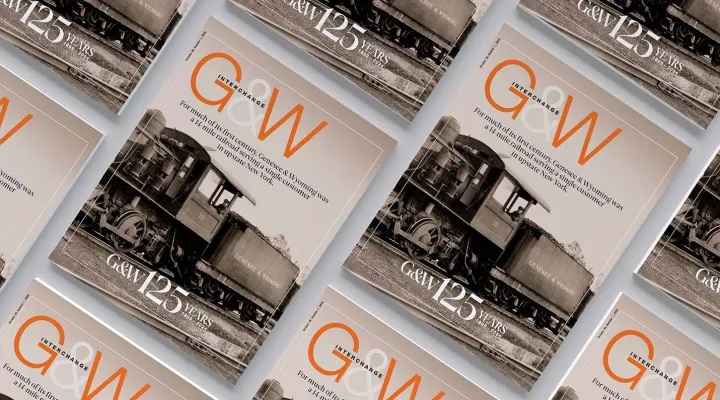 Image of multiple covers of G&W’s 125 years in our special anniversary edition of Interchange.