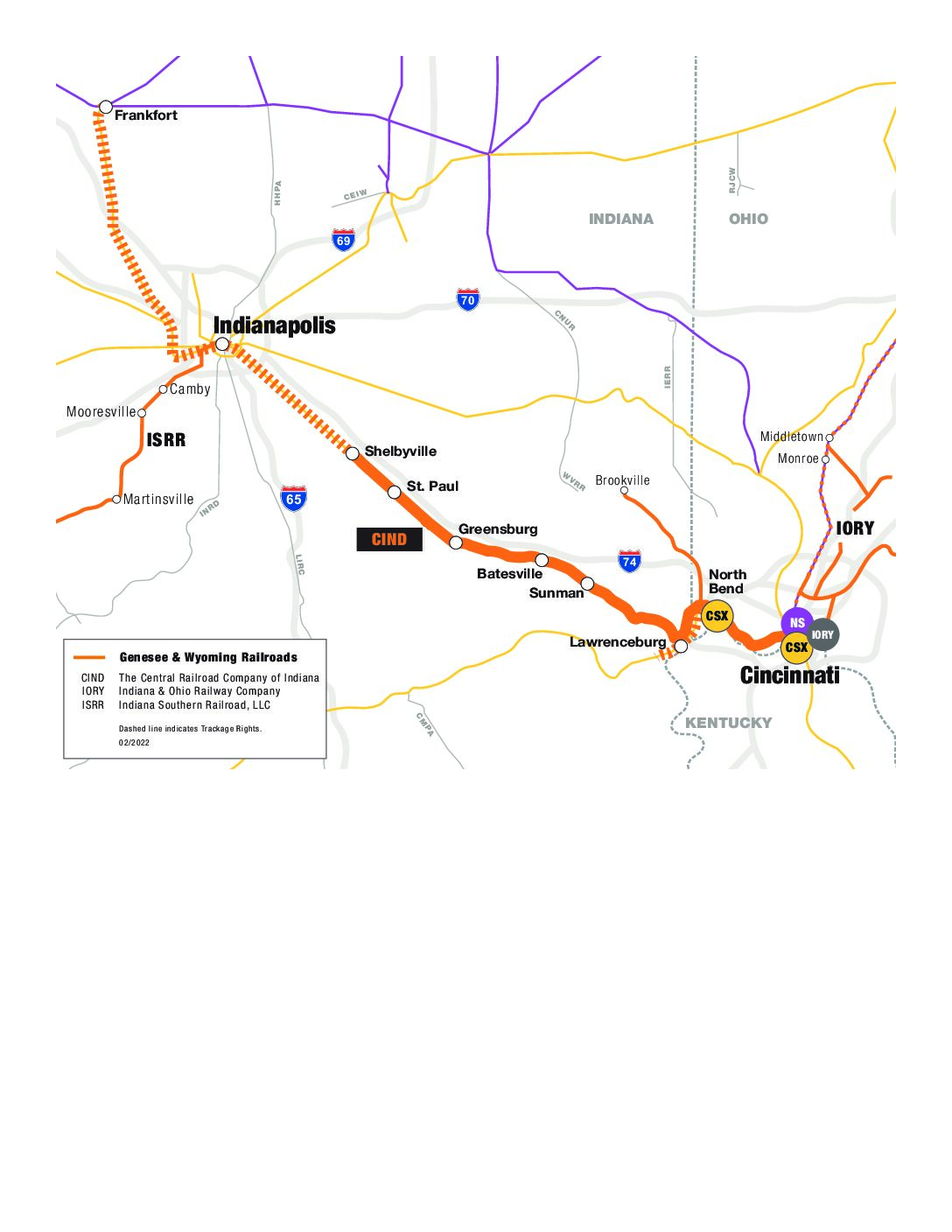 Indiana Railroad Map 2019 Central Railroad Of Indiana – A Genesee & Wyoming Company