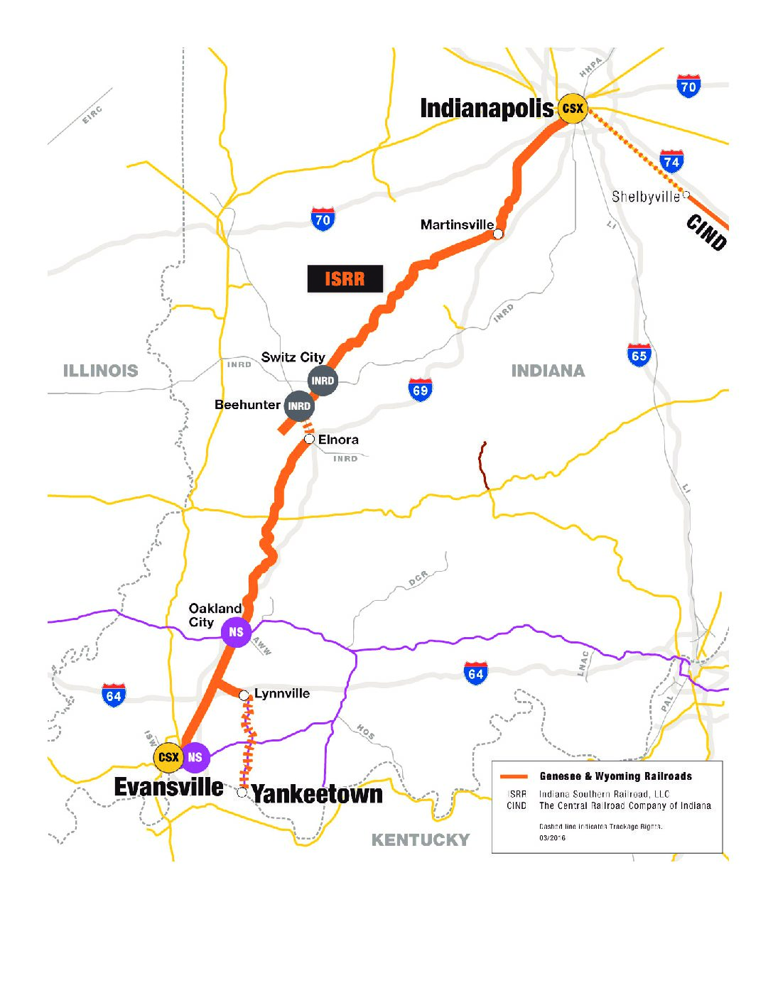 Indiana Railroad Map 2019 Indiana Southern Railroad – A Genesee & Wyoming Company