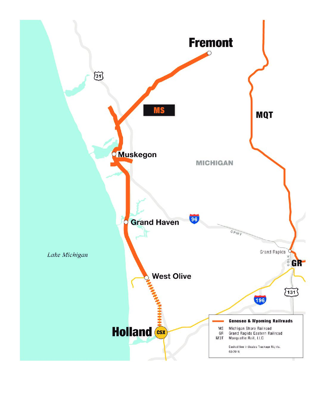 Michigan Railroad Map 2019 Michigan Shore Railroad – A Genesee & Wyoming Company