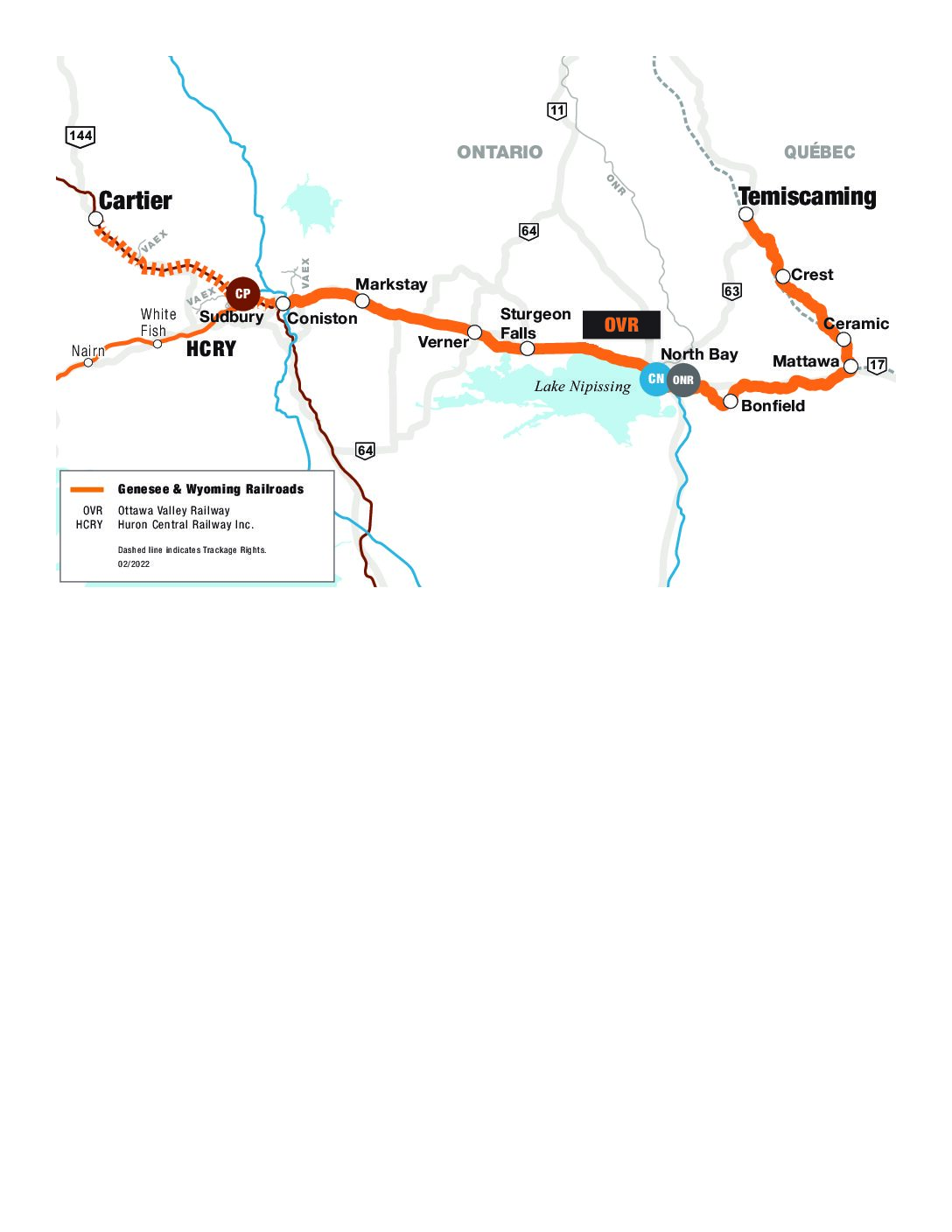 ontario rail lines map