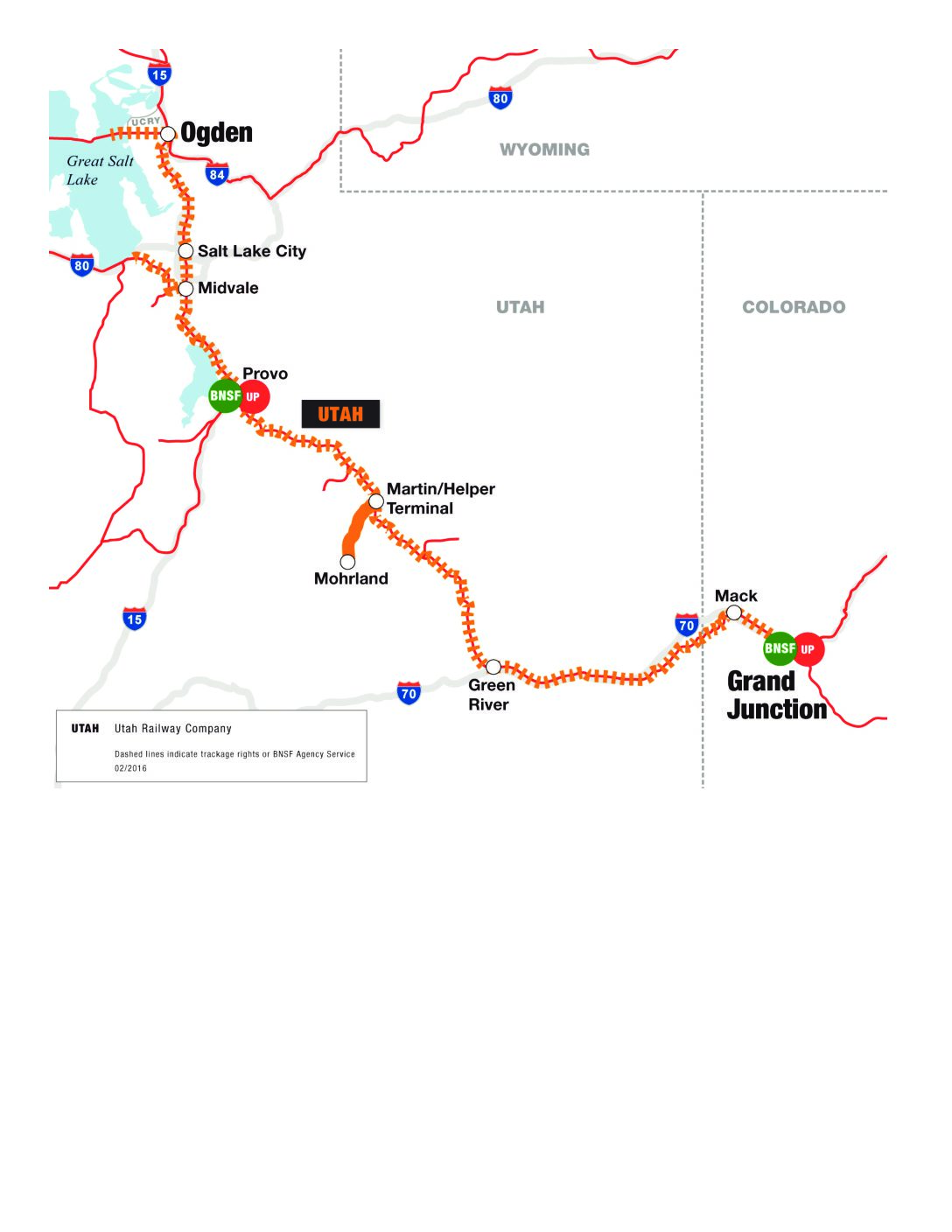 Utah Railway Map